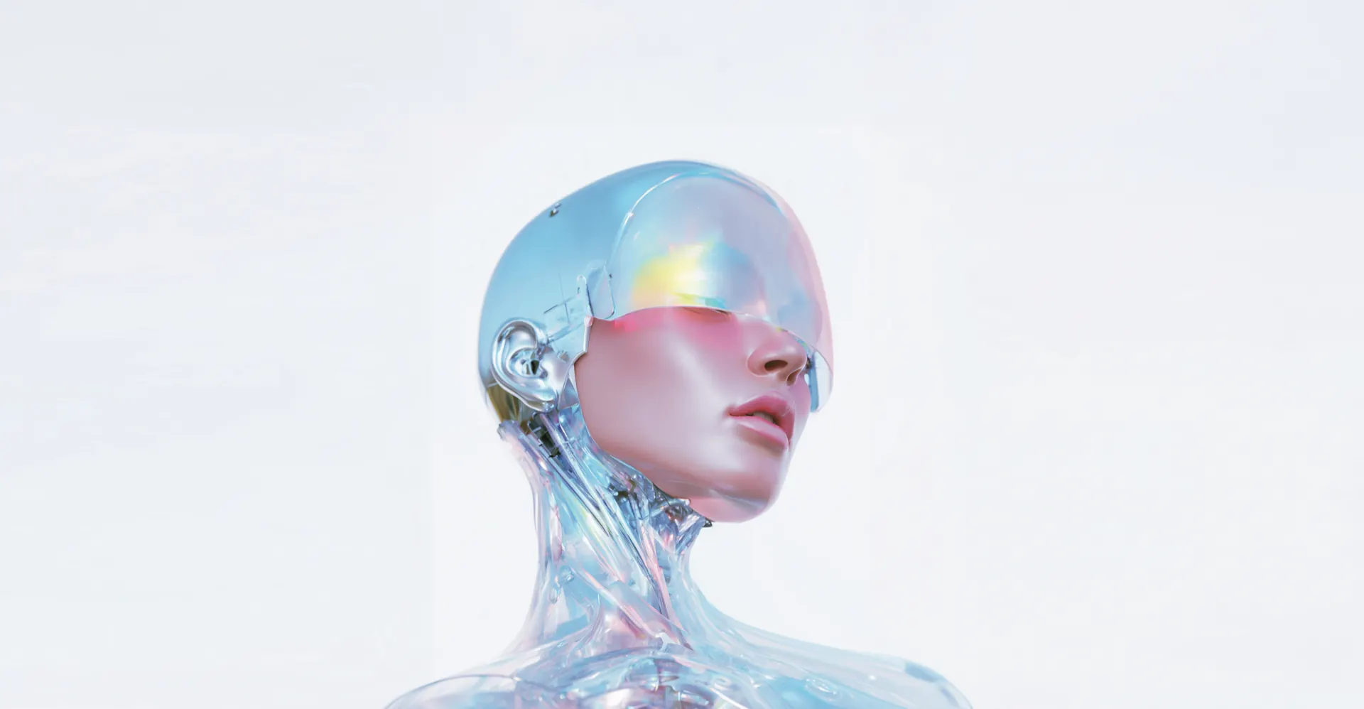 Translucent iridescent figure representing artificial intelligence, the AI Utah 100 2026 cover artwork